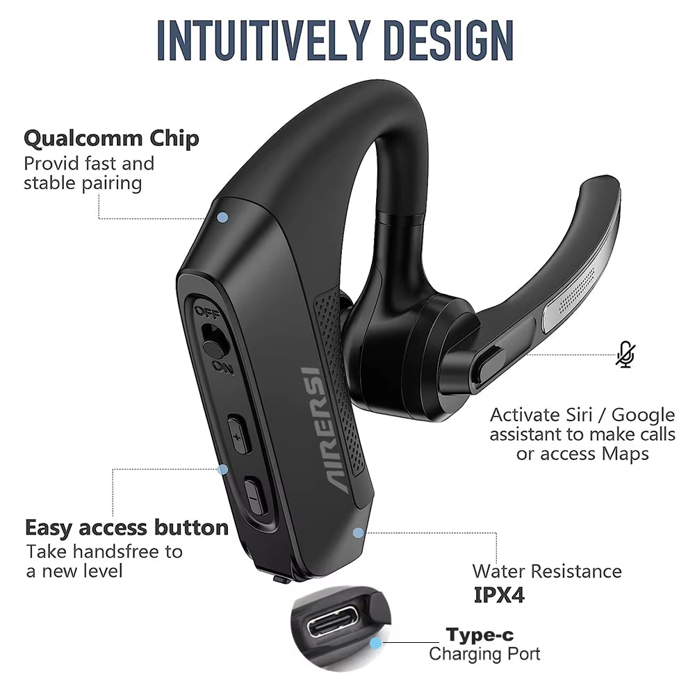 2025 Newest K21 Bluetooth Headset Wireless Headphones Dual Mic Noise Cancelling Earphones with Charging Box for All Smart Phones